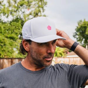 white pentagon coach hat